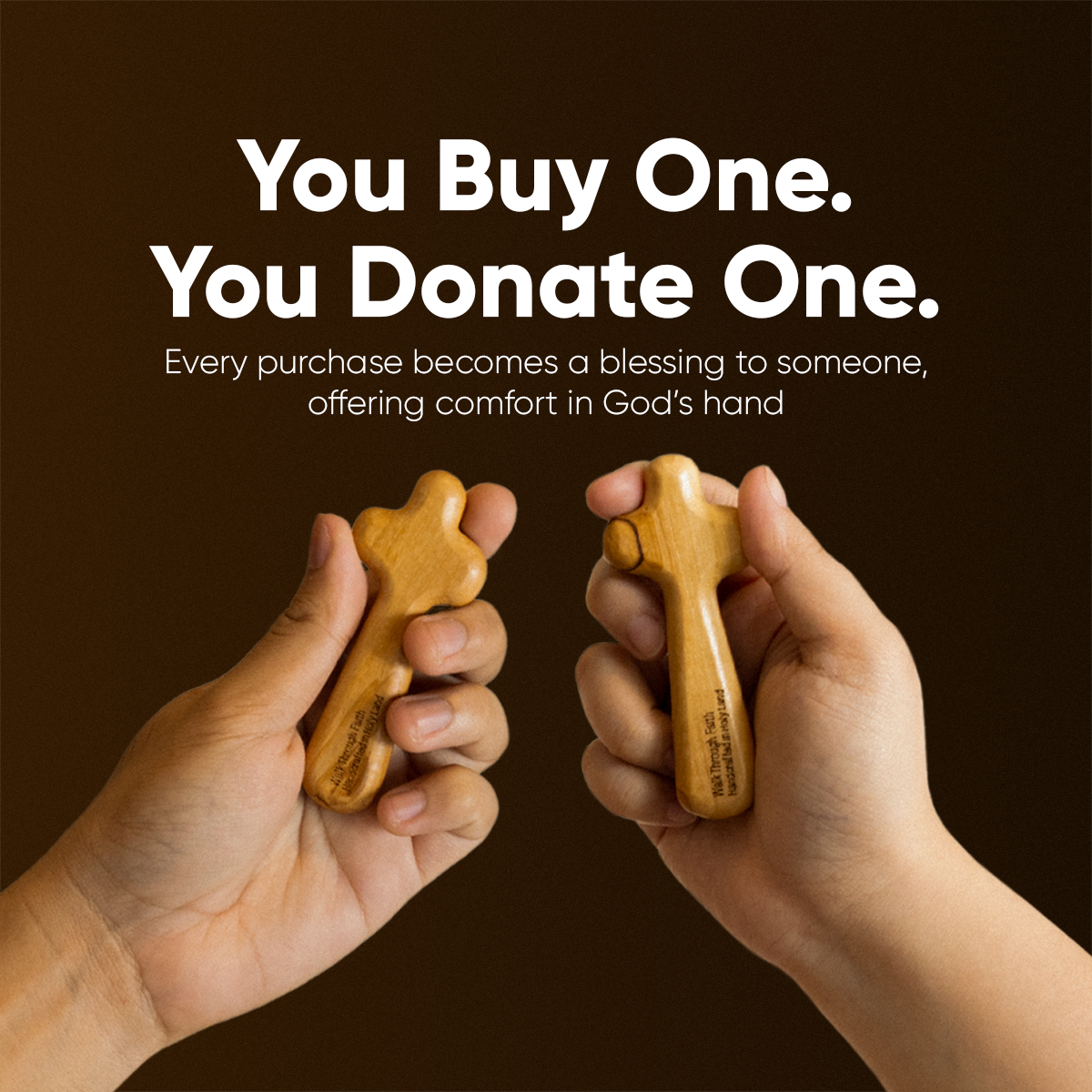 COMFORT CROSS FOR A CAUSE – MADE IN HOLY LAND • 30sets