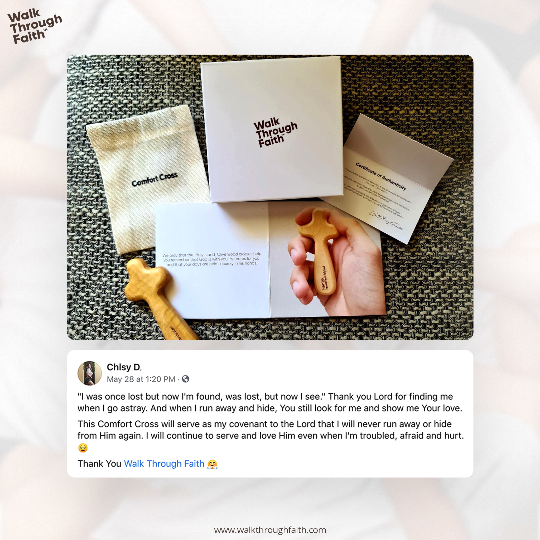 COMFORT CROSS FOR A CAUSE – MADE IN HOLY LAND • 5sets