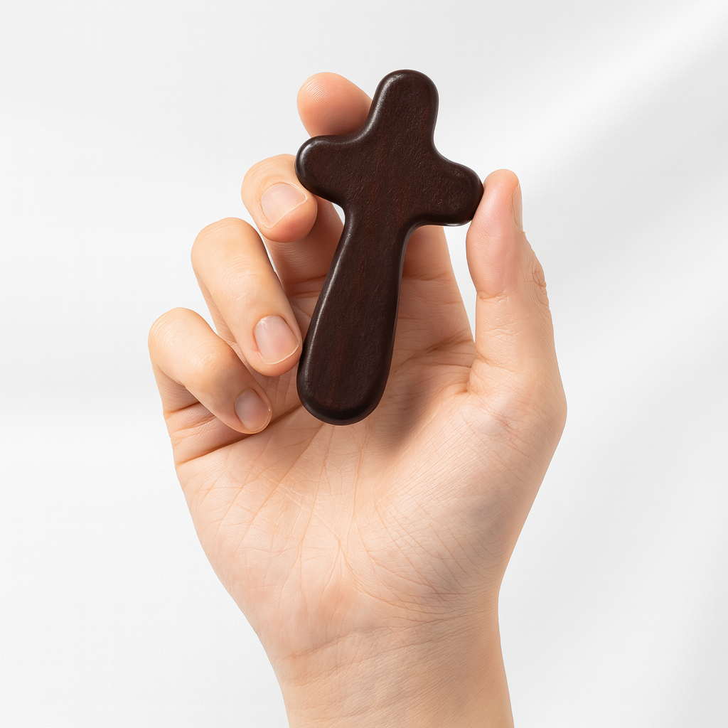 LINDEN WOOD COMFORT CROSS – DARK BROWN