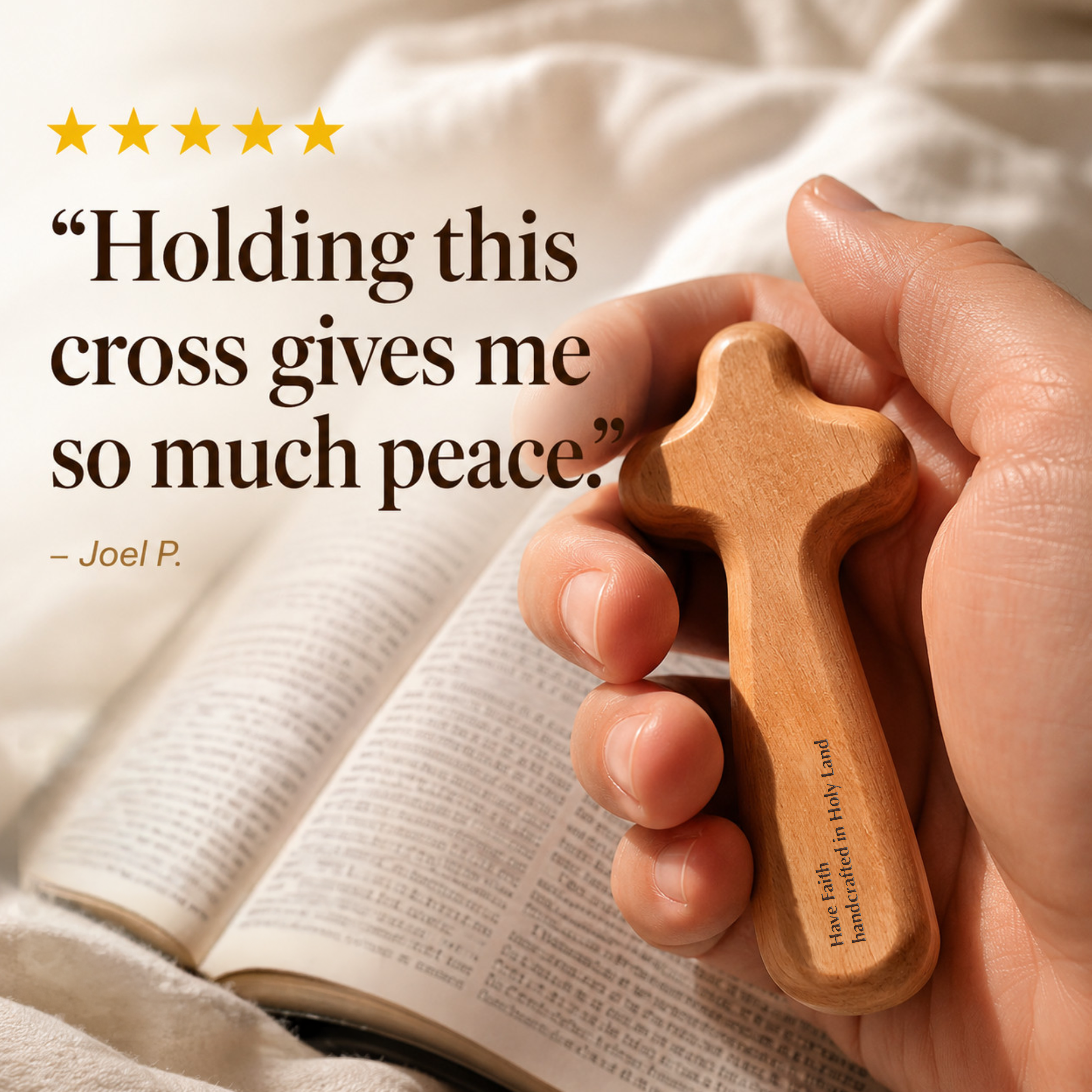 COMFORT CROSS MADE IN HOLY LAND + FREE PRAYER CARDS (Limited Time Only)