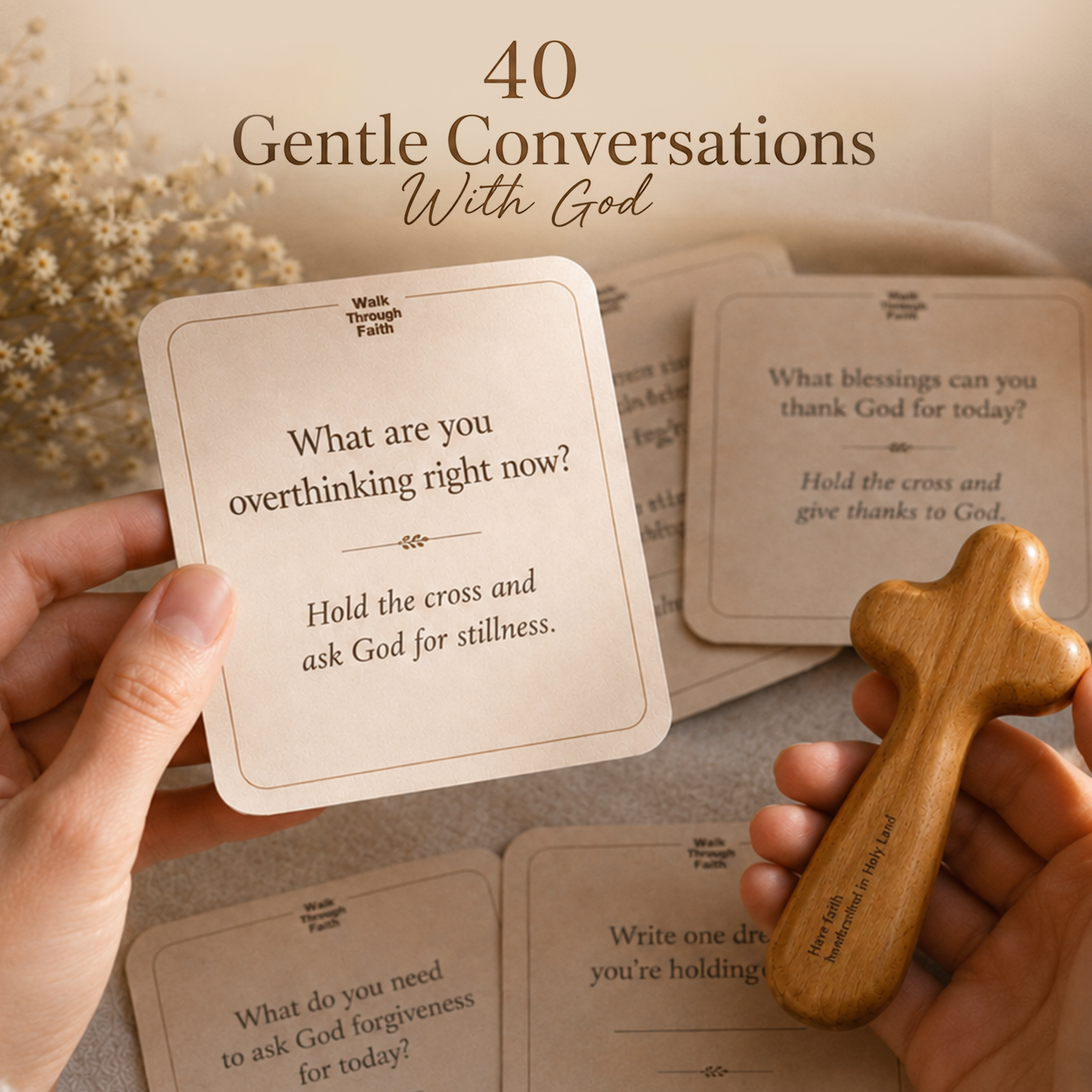 COMFORT CROSS MADE IN HOLY LAND + FREE PRAYER CARDS (Limited Time Only)