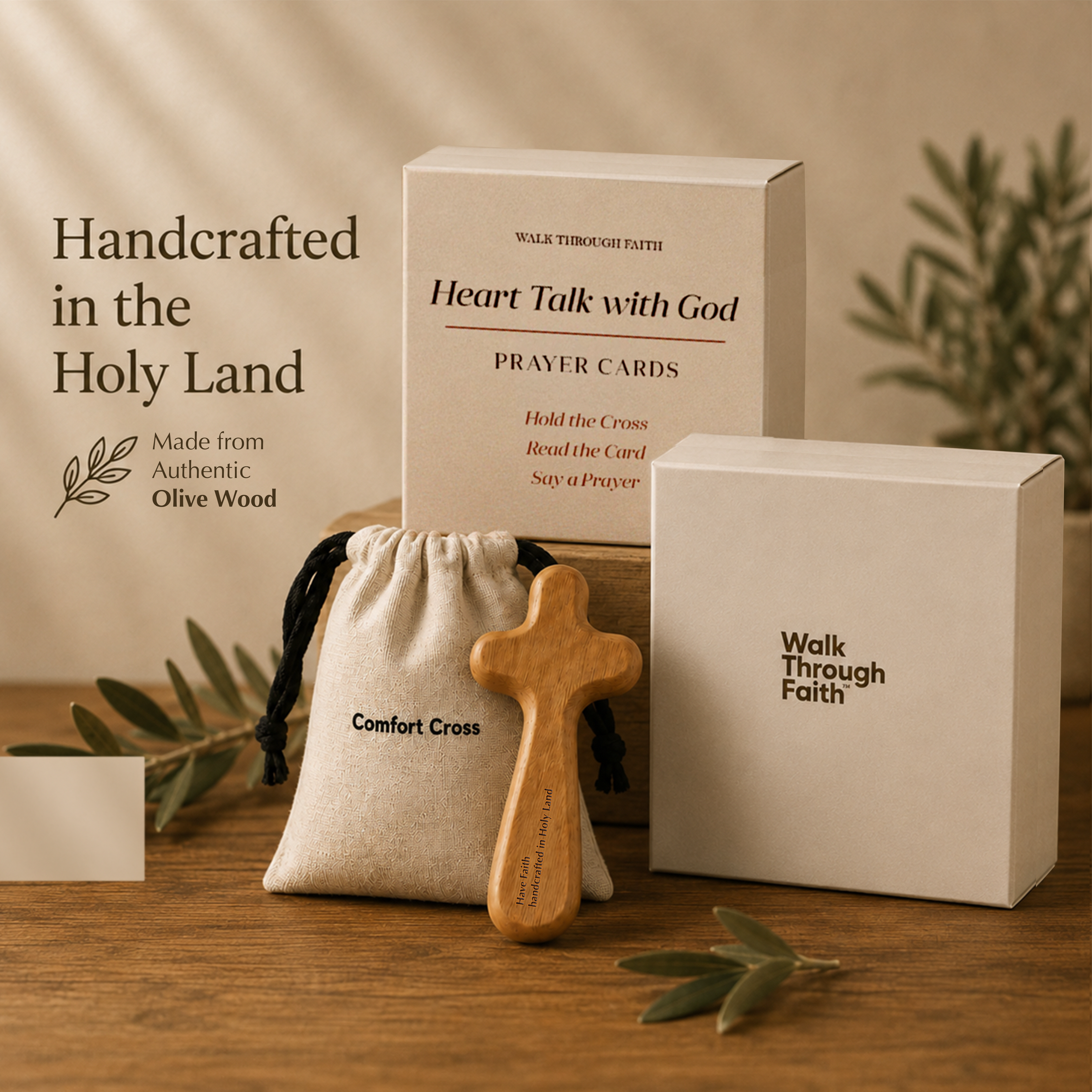 COMFORT CROSS MADE IN HOLY LAND + FREE PRAYER CARDS (Limited Time Only)