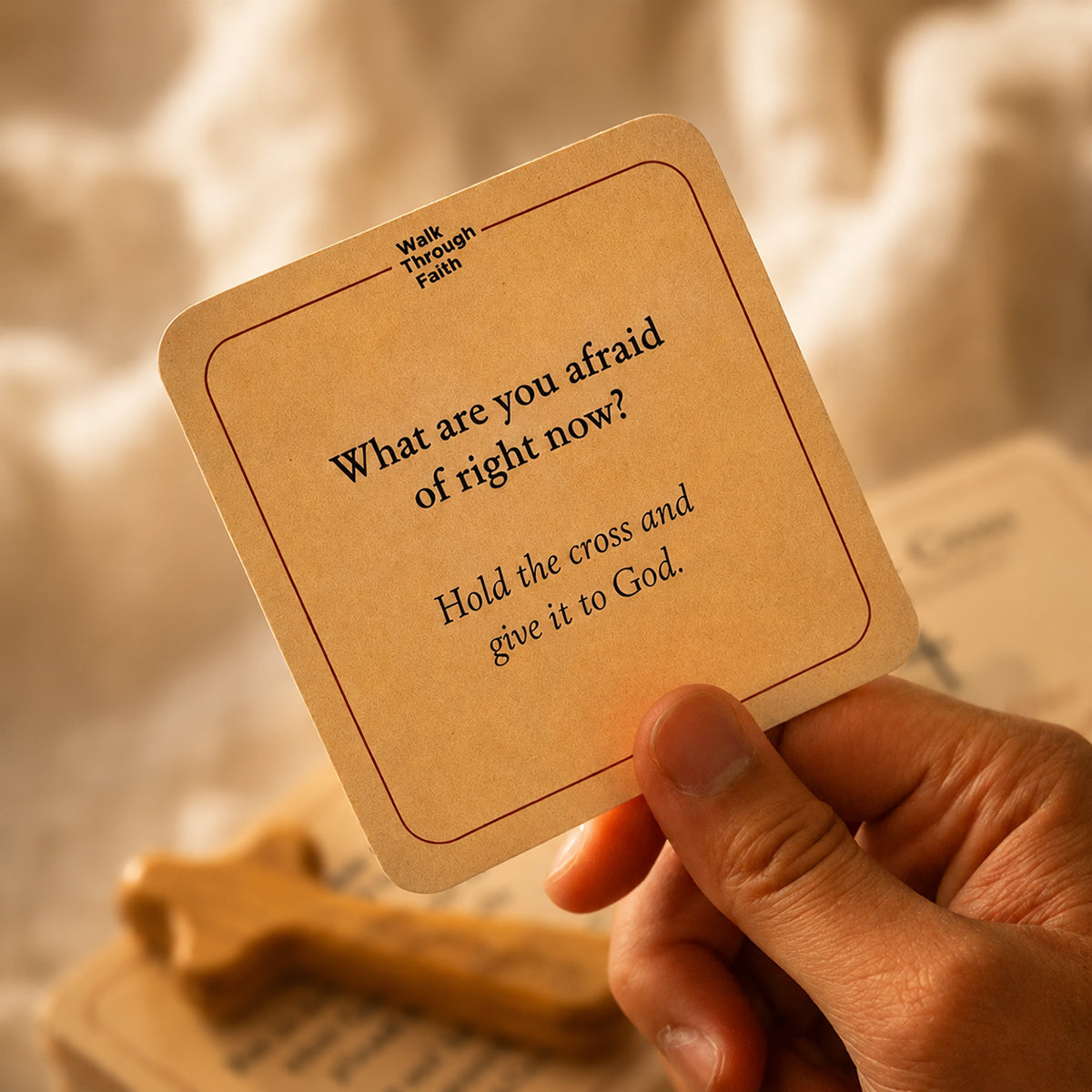 COMFORT CROSS MADE IN HOLY LAND + FREE HEART TALK WITH GOD PRAYER CARDS (WORTH ₱300)